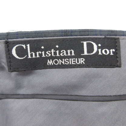 Dior Pants Trousers Tuck Pleated Black Watch Pattern Zip Fly Navy — view 7