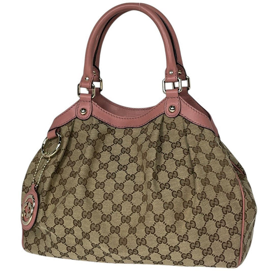 Gucci Handbag Sukey GG Pattern Canvas Beige Pink