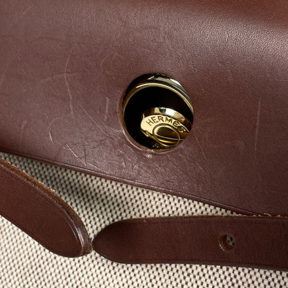 Hermes Herbag PM 2-Way Shoulder Bag Toile H Natural Brown — view 4