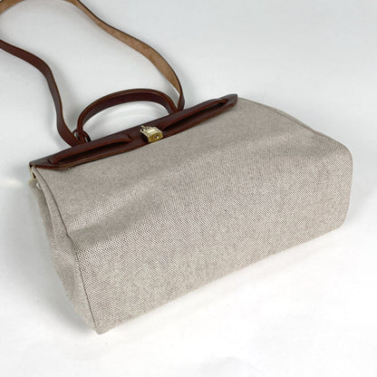 Hermes Herbag PM 2-Way Shoulder Bag Toile H Natural Brown — view 2