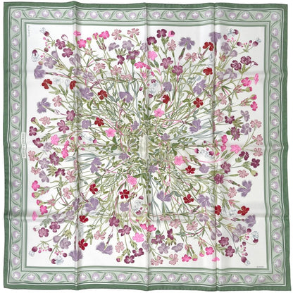 Hermes Carre 90 Oeillets Sauvages Et Autres Caryophyllees Scarf Wild Carnations