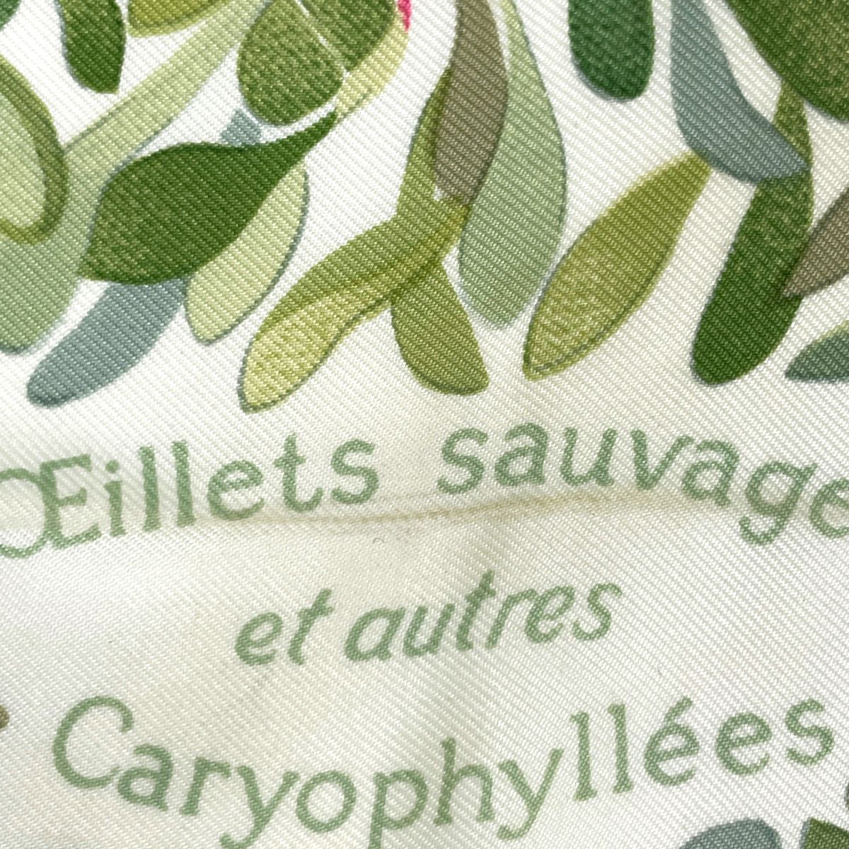 Hermes Carre 90 Oeillets Sauvages Et Autres Caryophyllees Scarf Wild Carnations — view 4