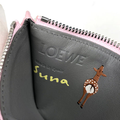 Loewe Deer Coin Card Holder Case Snafji Taco Collaboration Calf Leather Blossom — view 5