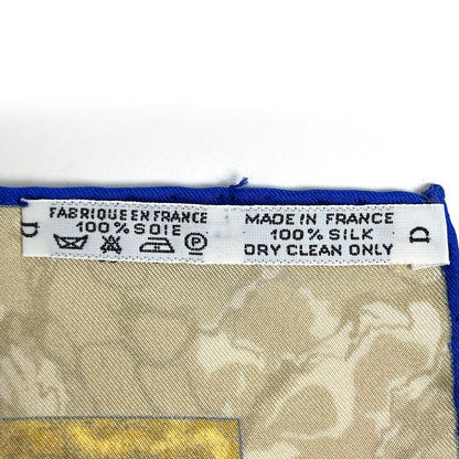 Hermes Carre 90 Carpe Diem Scarf Enjoy Your Day Sun Moon Silk Blue Multicolor — view 2