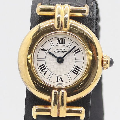 Cartier Must Colliese Quartz Logo Grammar Roman White Dial Watch Kzk