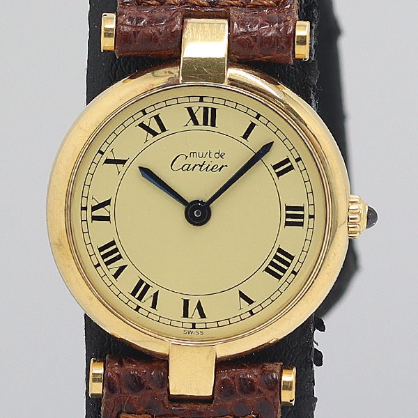 Cartier Must Vendome LM Vermeil Quartz Ivory Dial Watch 7 Ant