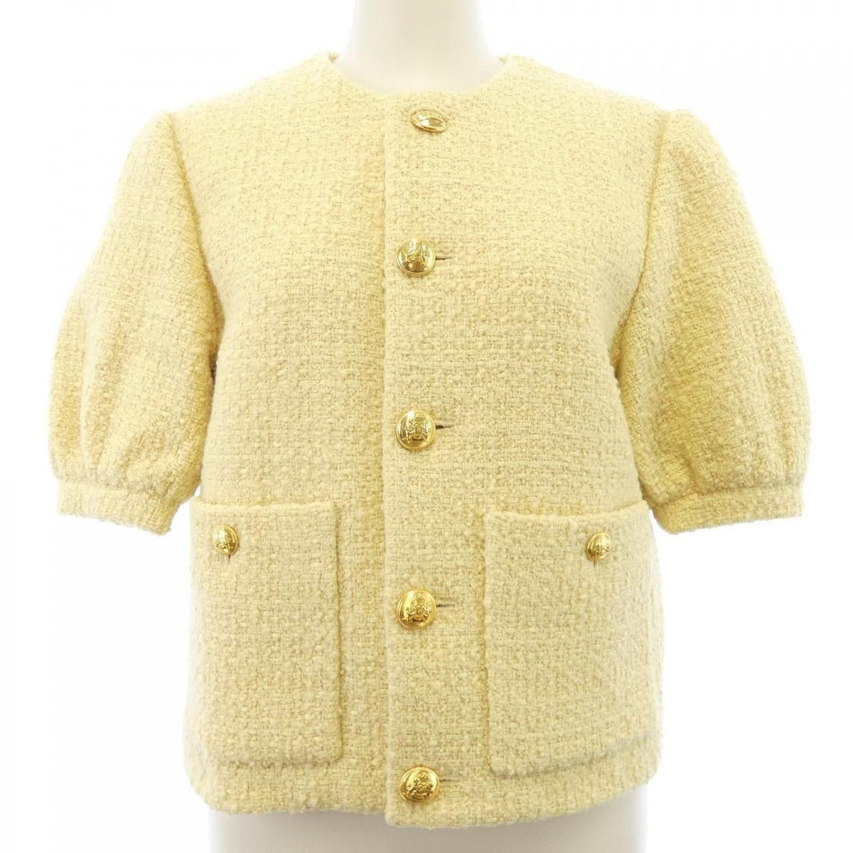 Celine Boucle Natte Collarless Jacket