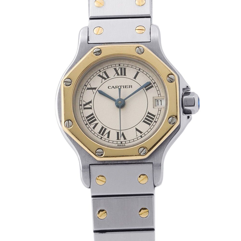 Cartier Santos Octagon SM Watch Ivory Dial Quartz