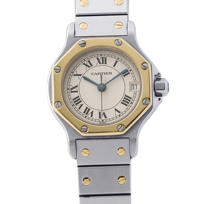 Cartier Santos Octagon SM Watch Ivory Dial Quartz
