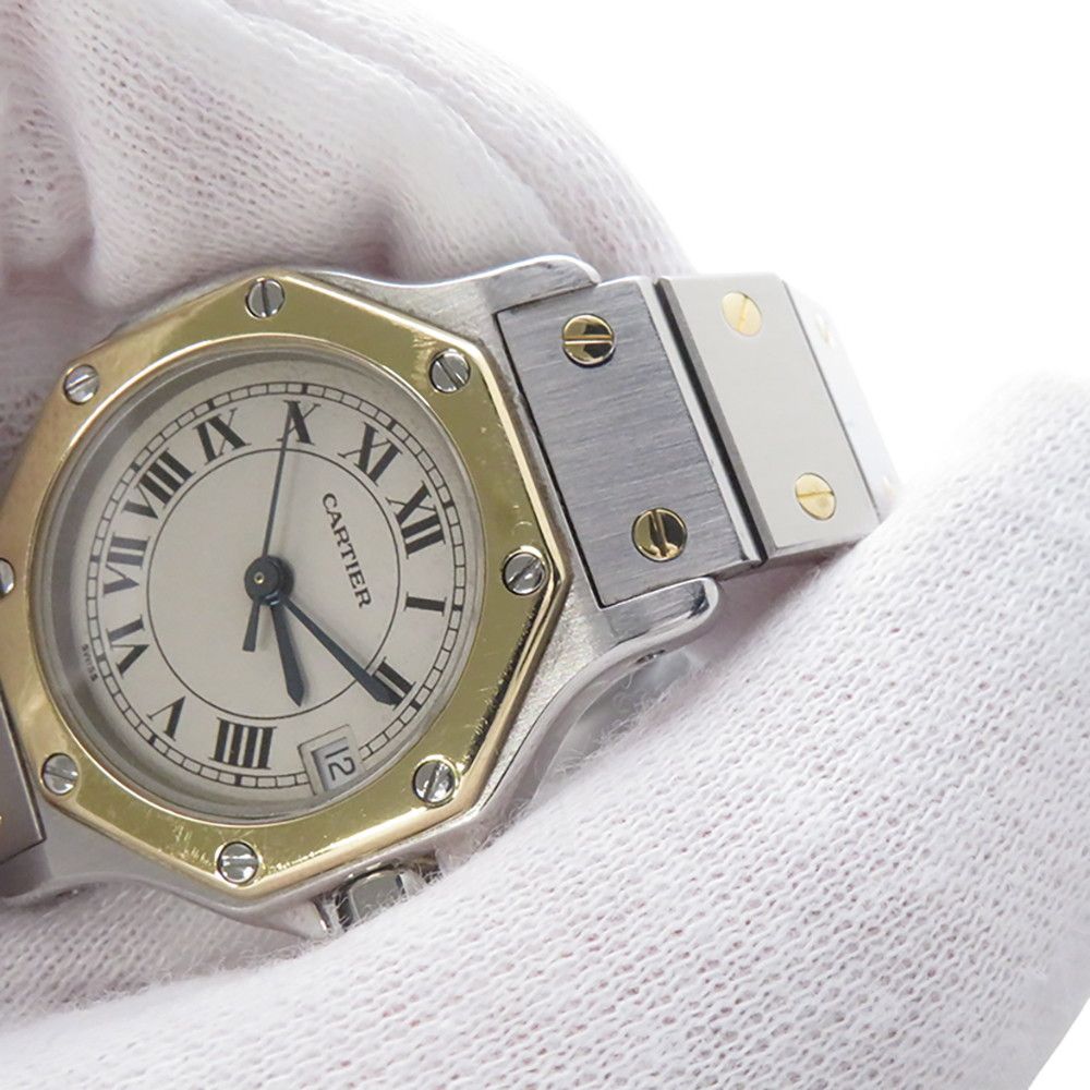 Cartier Santos Octagon SM Watch Ivory Dial Quartz — view 5