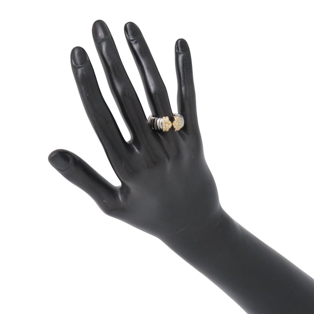 Bvlgari Ring Palentesi Tobogas Diamond 18K Yellow Gold SS Stainless Steel — view 4