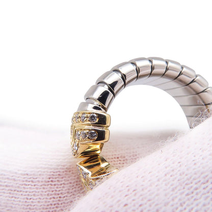 Bvlgari Ring Palentesi Tobogas Diamond 18K Yellow Gold SS Stainless Steel — view 6