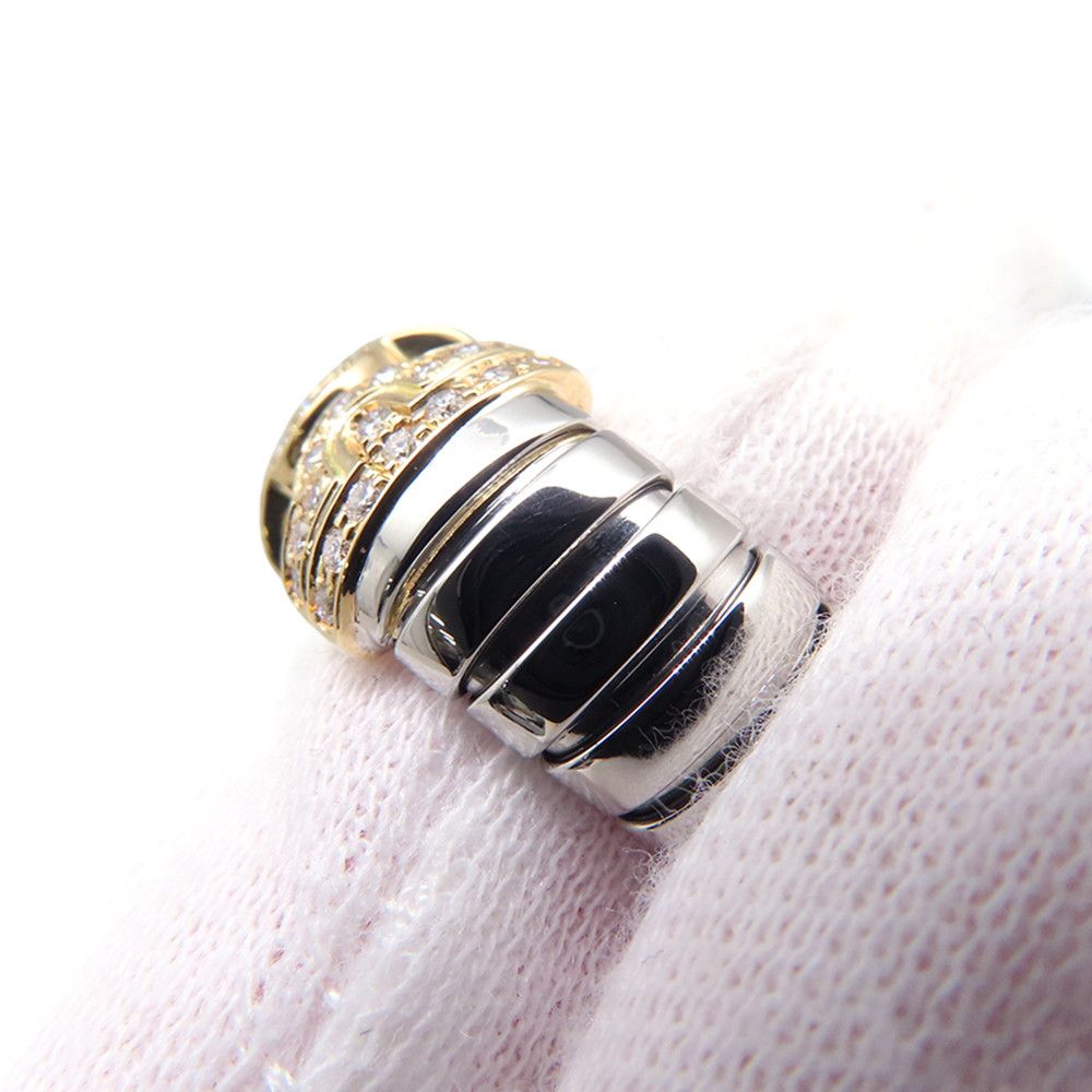 Bvlgari Ring Palentesi Tobogas Diamond 18K Yellow Gold SS Stainless Steel — view 5