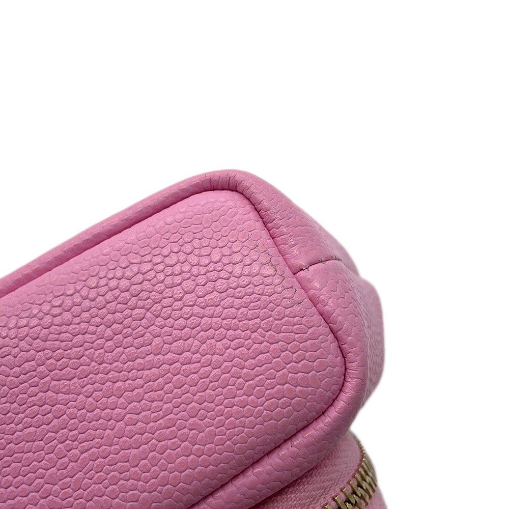 Chanel Chain Shoulder Bag CC Logo Drawstring Caviar Leather — view 7