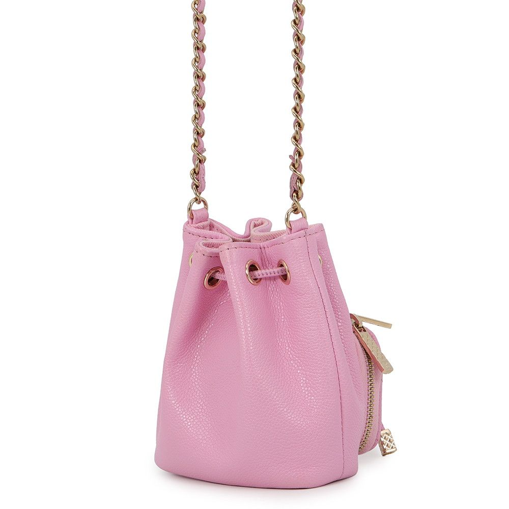 Chanel Chain Shoulder Bag CC Logo Drawstring Caviar Leather — view 2