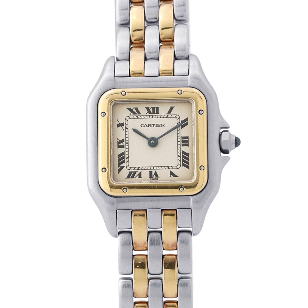 Cartier Panthere 2 Row SM Watch Ivory Dial Quartz Vintage