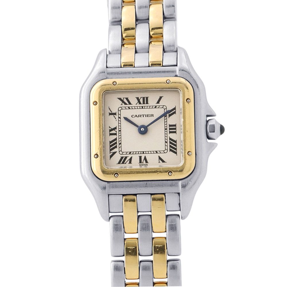 Cartier Panthere 2 Row SM Watch Ivory Dial Quartz Vintage