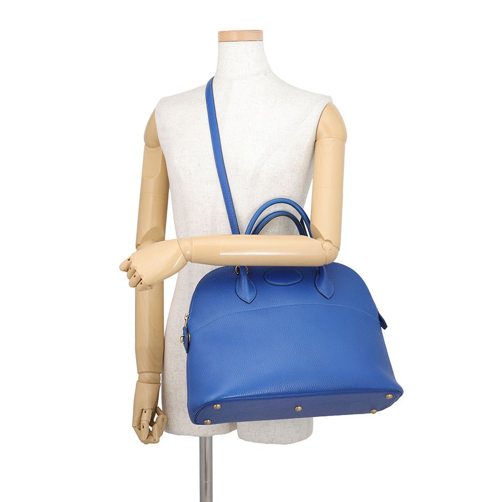 Hermes Bolide 35 Blue Gold Ardennes 2-Way Shoulder Bag — view 5