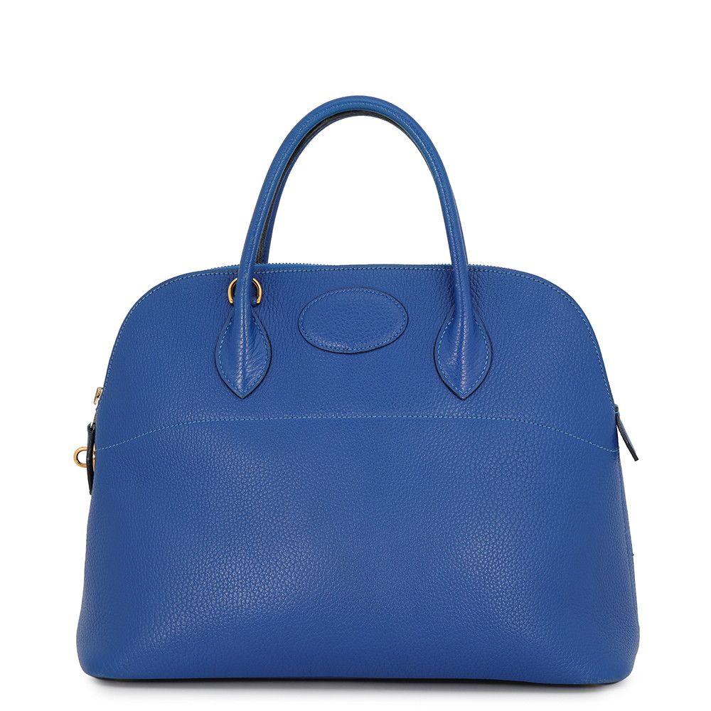 Hermes Bolide 35 Blue Gold Ardennes 2-Way Shoulder Bag