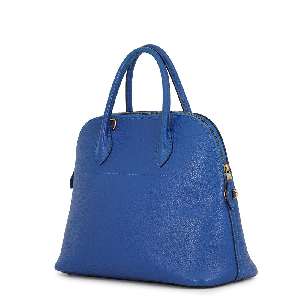Hermes Bolide 35 Blue Gold Ardennes 2-Way Shoulder Bag — view 2