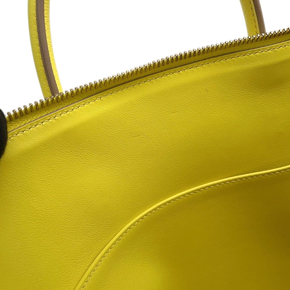 Hermes Handbag Bolide 1923 30 Lime Gold Evercolor 2-Way — view 7