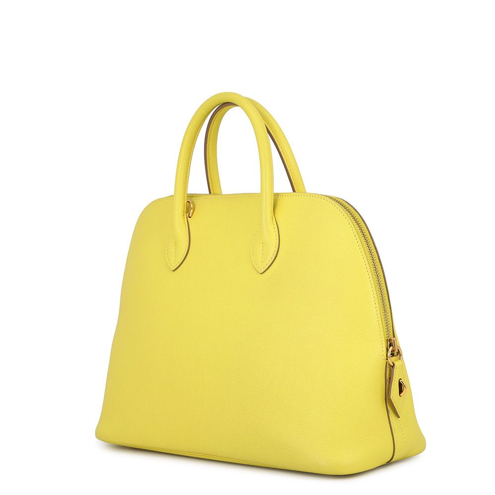 Hermes Handbag Bolide 1923 30 Lime Gold Evercolor 2-Way — view 2