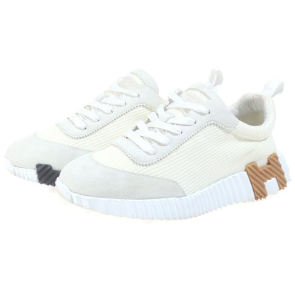 Hermes Bouncing Leather Mesh Suede Low-Cut Sneakers White 37 — view 2