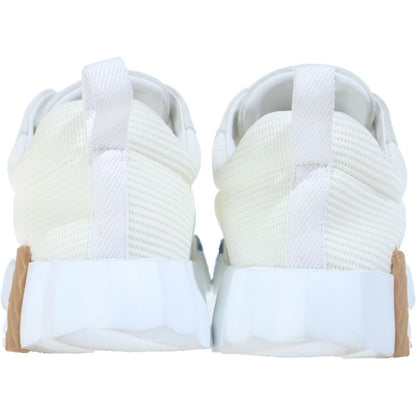 Hermes Bouncing Leather Mesh Suede Low-Cut Sneakers White 37 — view 3
