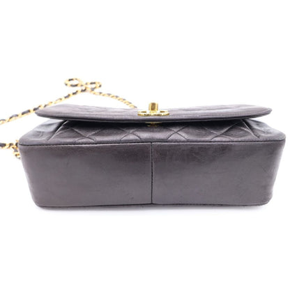 Chanel Diana 25 S Flap S Chain Shoulder Bag Black Lambskin Gold — view 4