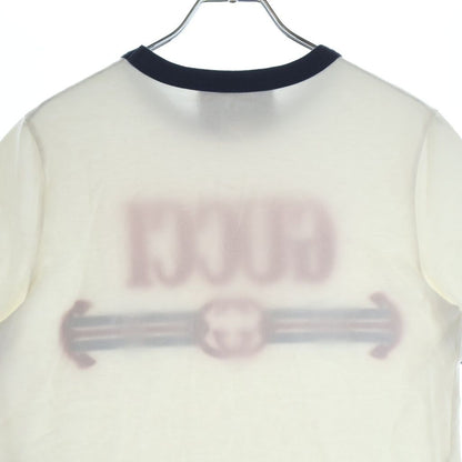 Gucci Interlocking G Web Cotton Jersey Mini Short Sleeve T-Shirt White — view 4