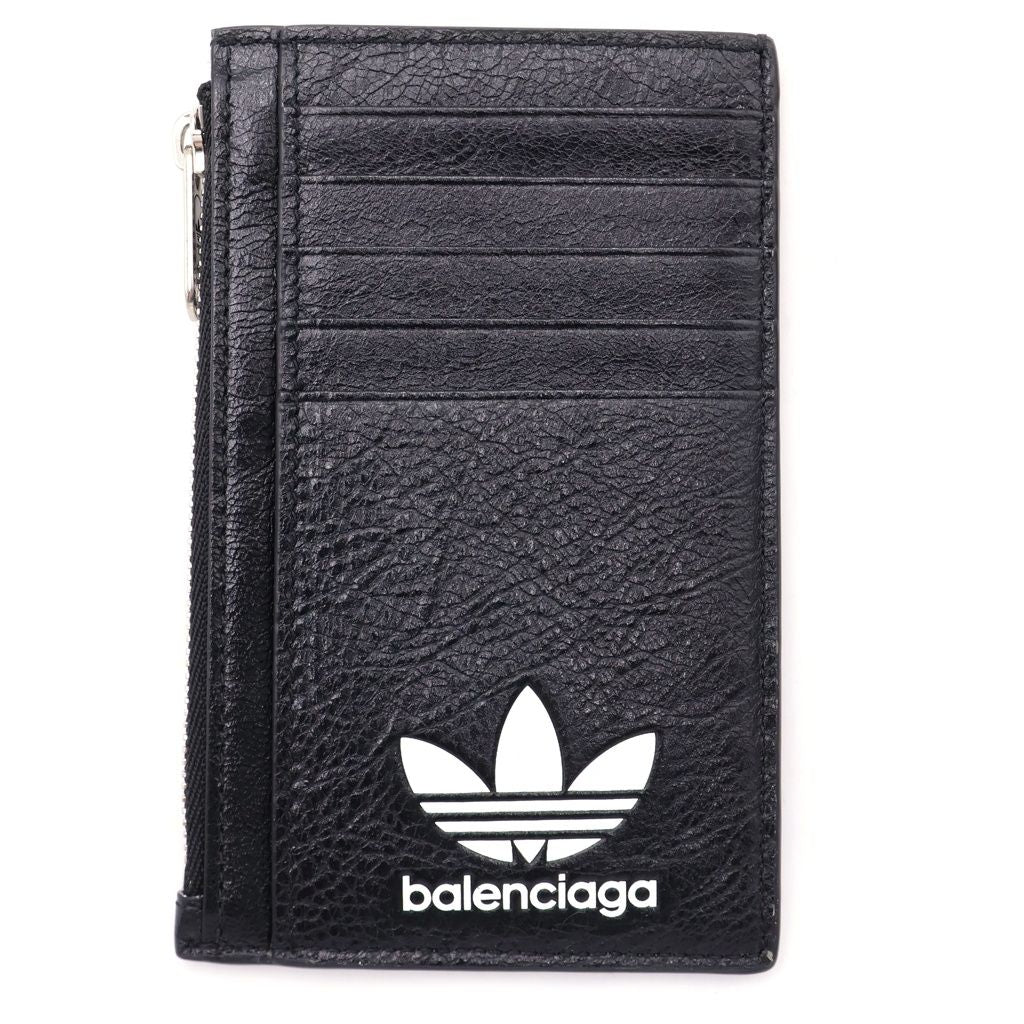 Balenciaga Adidas Trefoil Logo Leather Fragment Case Card Black — view 2