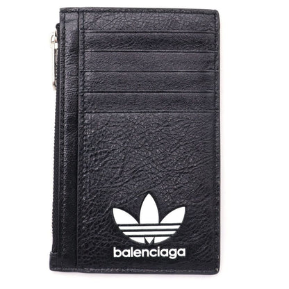 Balenciaga Adidas Trefoil Logo Leather Fragment Case Card Black — view 2