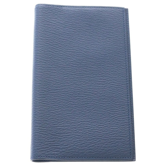 Hermes Agenda Vision 2 Blue Agate Chevre Mysore Leather Notebook Cover Silver