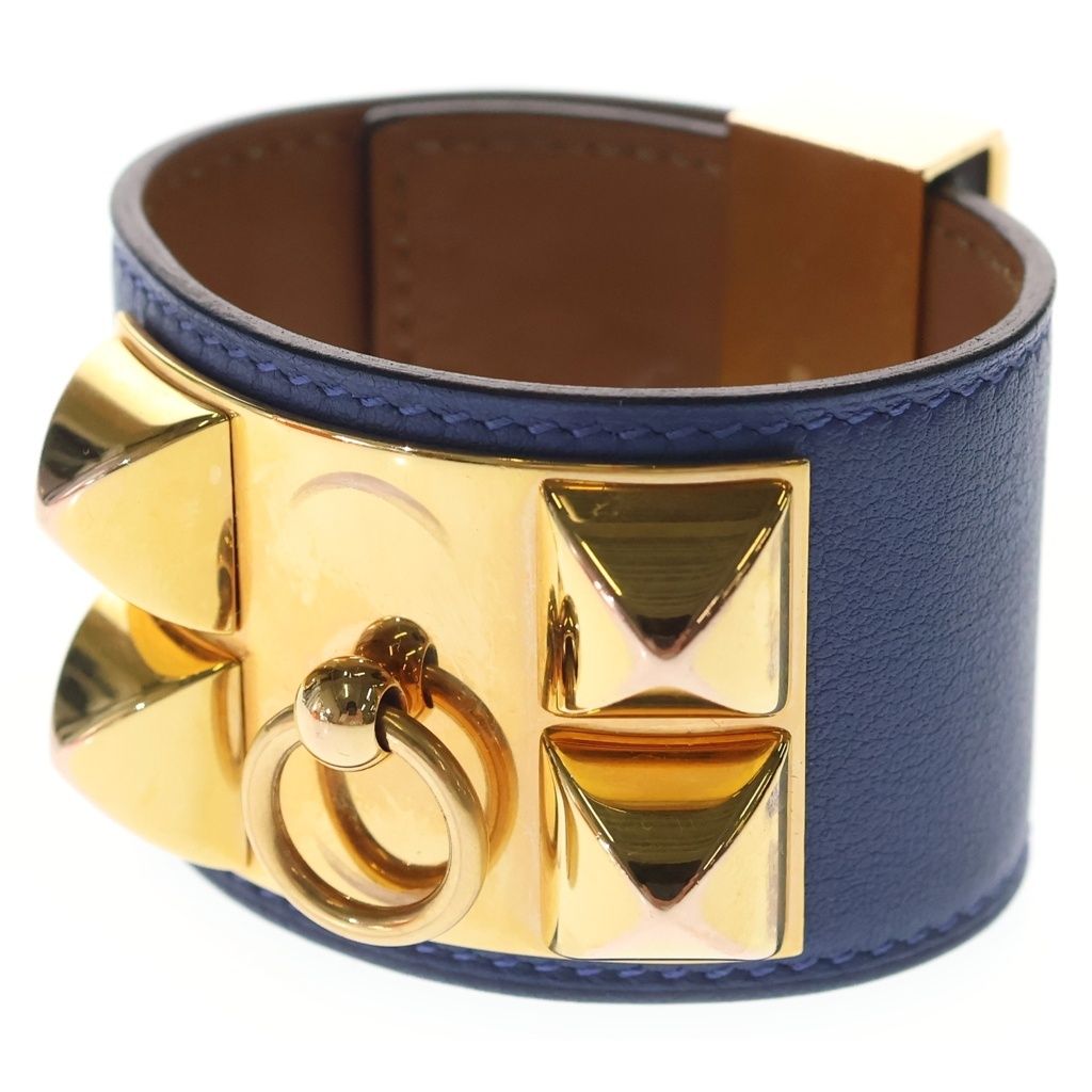 Hermes Collier de Chien Bangle Bracelet Brown Swift Leather
