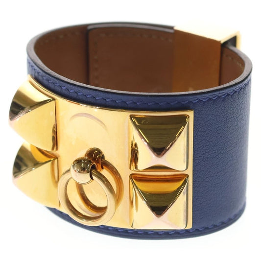Hermes Collier de Chien Bangle Bracelet Brown Swift Leather