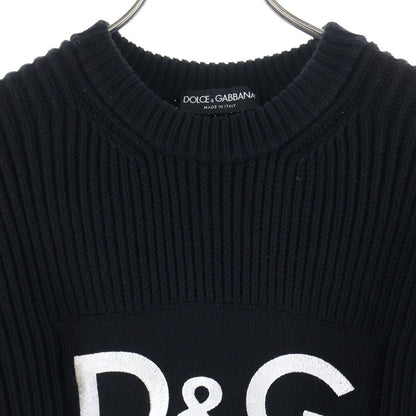 Dolce & Gabbana D&G Logo Embroidery Wool Crew Neck Long Sleeve Knit Sweater — view 3