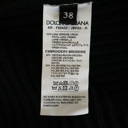 Dolce & Gabbana D&G Logo Embroidery Wool Crew Neck Long Sleeve Knit Sweater — view 7