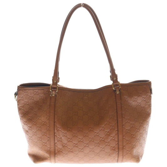 Gucci Interlocking G Camel Leather Tote Bag Brown