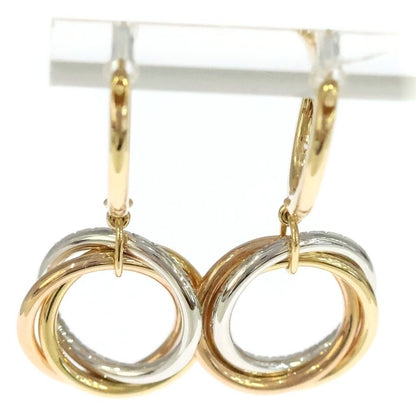 Cartier Trinity Pave Diamond Earrings Gold 18K Yellow 18K White Pink — view 5