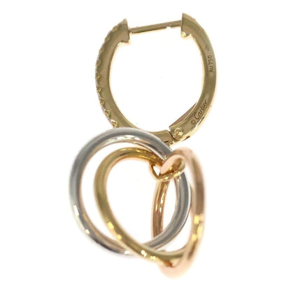 Cartier Trinity Pave Diamond Earrings Gold 18K Yellow 18K White Pink