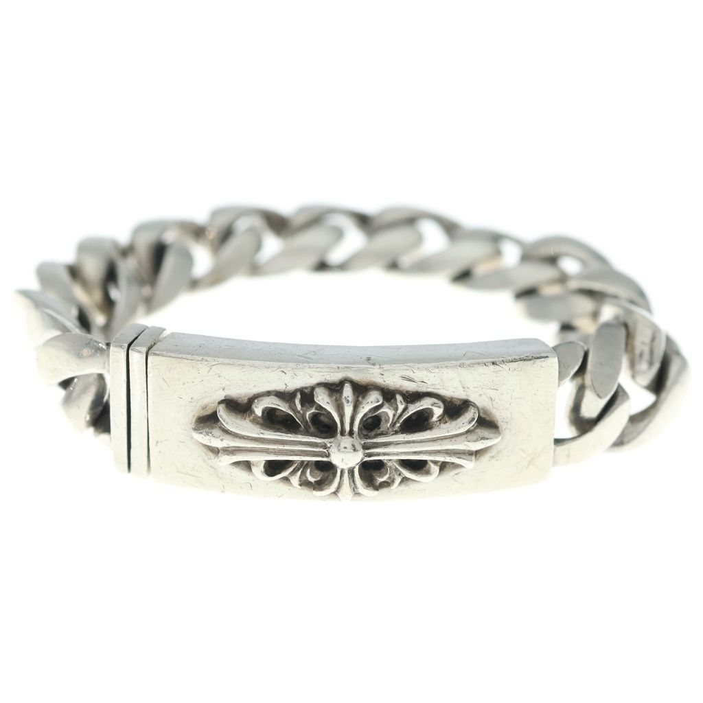 Chrome Hearts ID Floral Cross ID Classic Link Bracelet 13 Silver