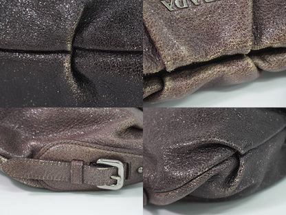 Prada Leather Chain Shoulder Bag Brown — view 7