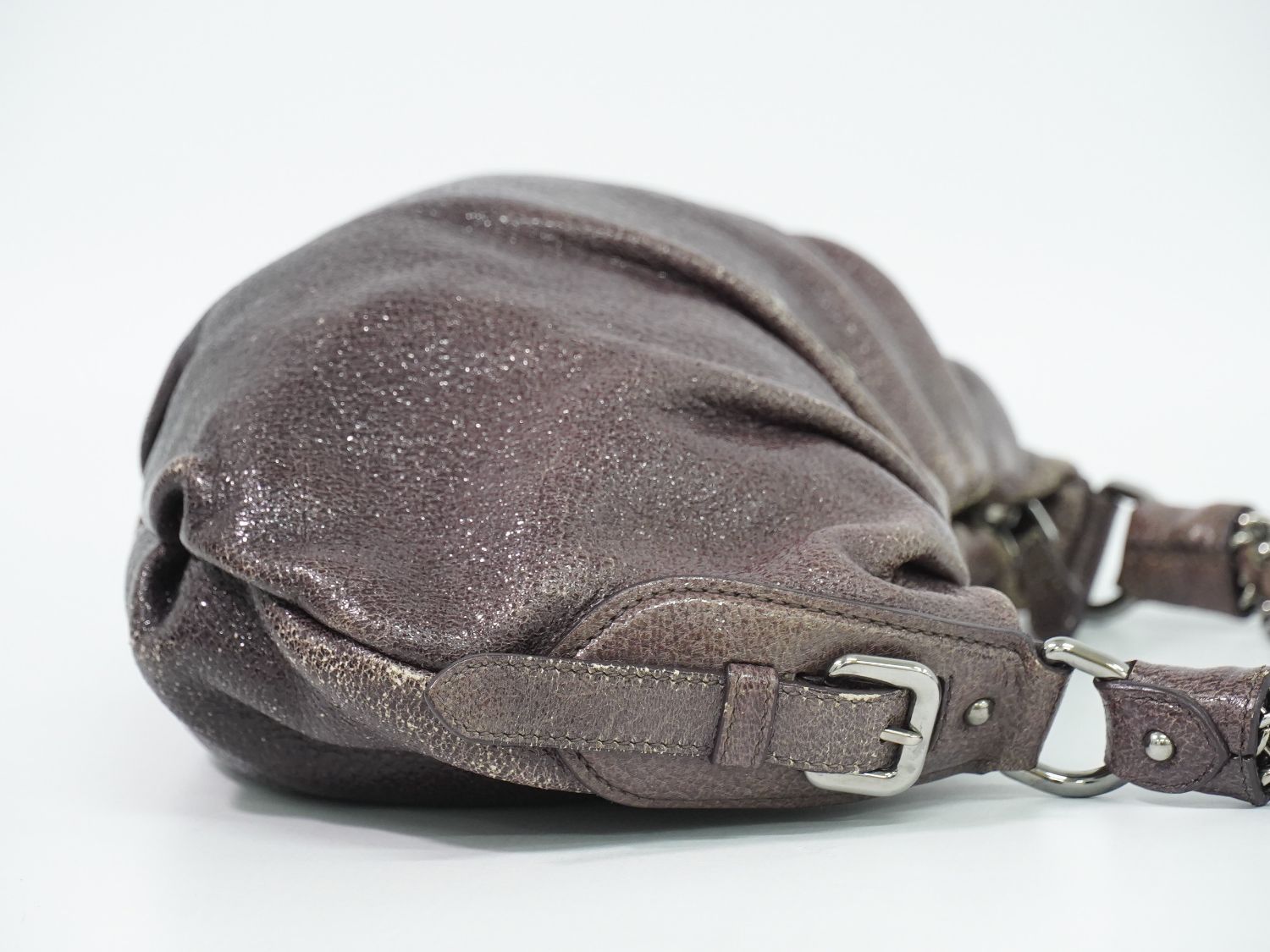 Prada Leather Chain Shoulder Bag Brown — view 4
