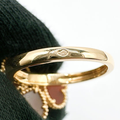 Van Cleef & Arpels Sweet Alhambra Fyage Carnelian Diamond Yellow Gold Ring — view 5