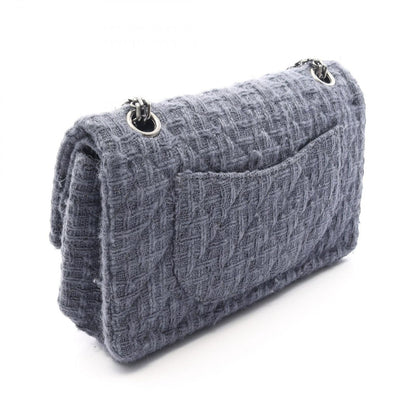 Chanel Shoulder Bag 2.55 Quilted Mademoiselle Chain Gray Fabric Double Flap — view 2