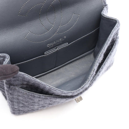 Chanel Shoulder Bag 2.55 Quilted Mademoiselle Chain Gray Fabric Double Flap — view 3