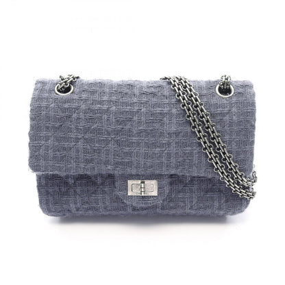 Chanel Shoulder Bag 2.55 Quilted Mademoiselle Chain Gray Fabric Double Flap