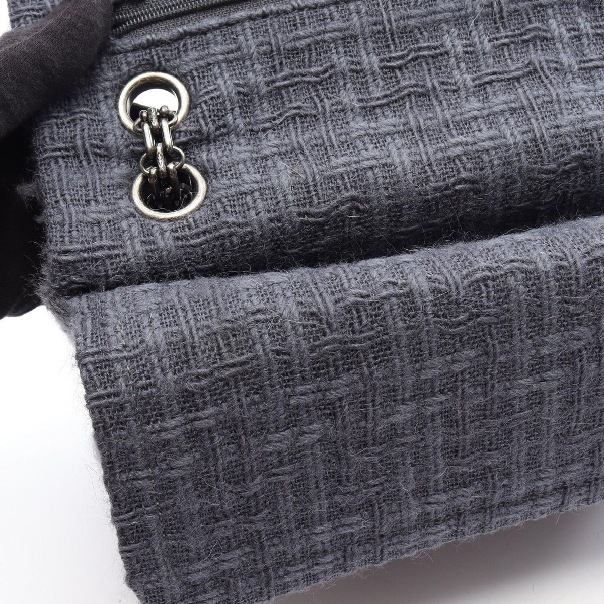 Chanel Shoulder Bag 2.55 Quilted Mademoiselle Chain Gray Fabric Double Flap — view 8
