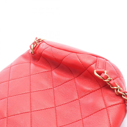 Chanel Backpack Quilted Loop Handle Red Skin Chain — view 6