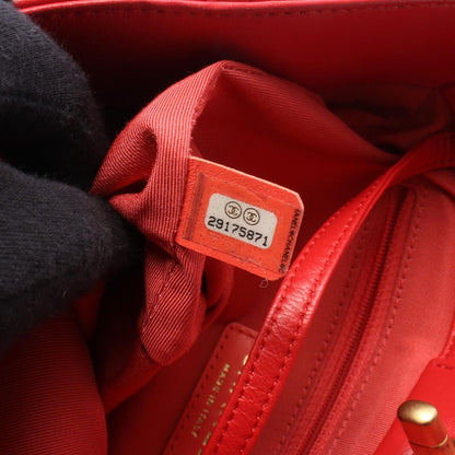 Chanel Backpack Quilted Loop Handle Red Skin Chain — view 5